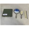Image 1 : VINTAGE VANITY BRUSH SET AND CASED COMB SET