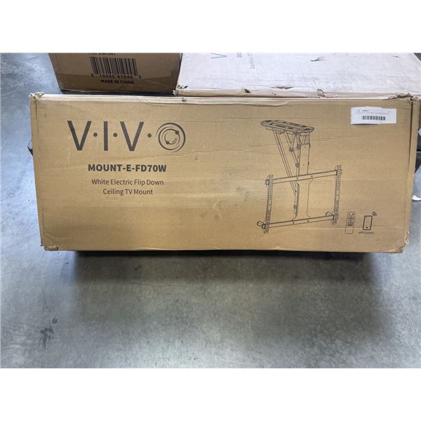 VIVO WHIT ELECTRIC FLIP DOWN CEILING TV MOUNT