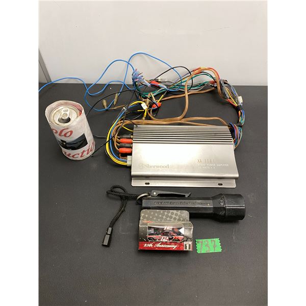 Sherwood 4 way power amplifier 25 watts x 4, flashlight and more