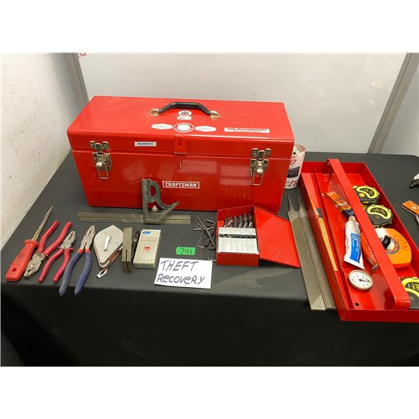 Lot of hand tools and more, metal tool box