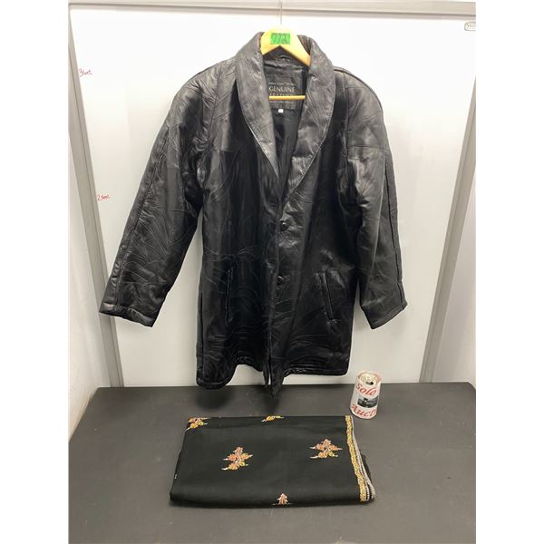 Men's leather jacket size large
