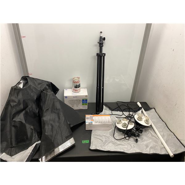 Tripod and professional camera lighting set-up