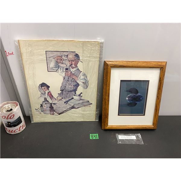 2 Wall art pieces including Duck photo expertly framed 10" x 12"