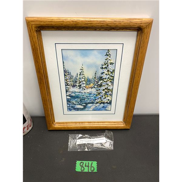 Original art "Winter Forest" by Diane Kondur framed 12" x 10"