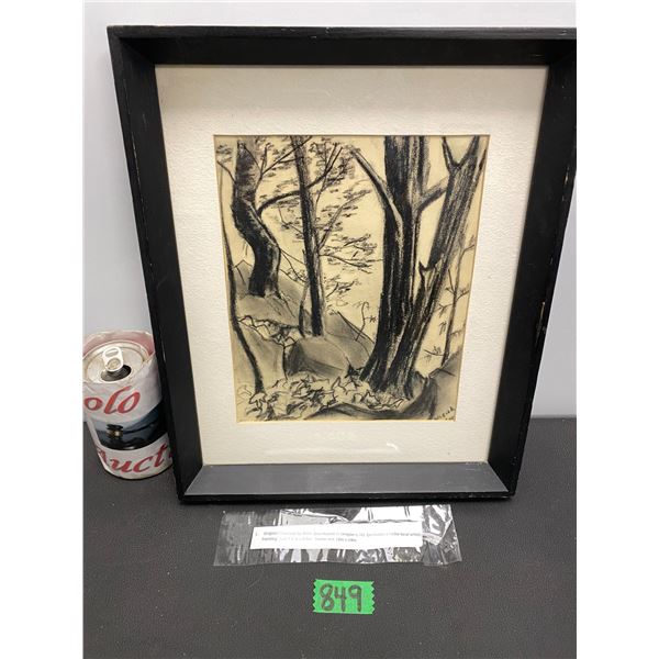 Original charcoal by Wick, framed size 12" x 14"