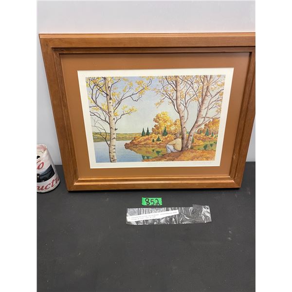 "Man by the Tree" by Lorna Bennett, limited edition print numbered 10/200 framed 16" x 20"