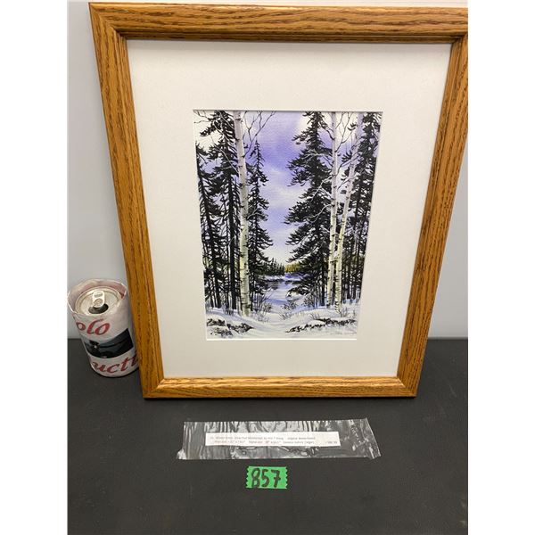 "Winter Scene" by Wei T Wong print framed size 18" x 14.5", from Kamena Gallery Calgary