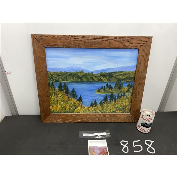 Original art by Florence Oregon 1972, framed 24" x 21"