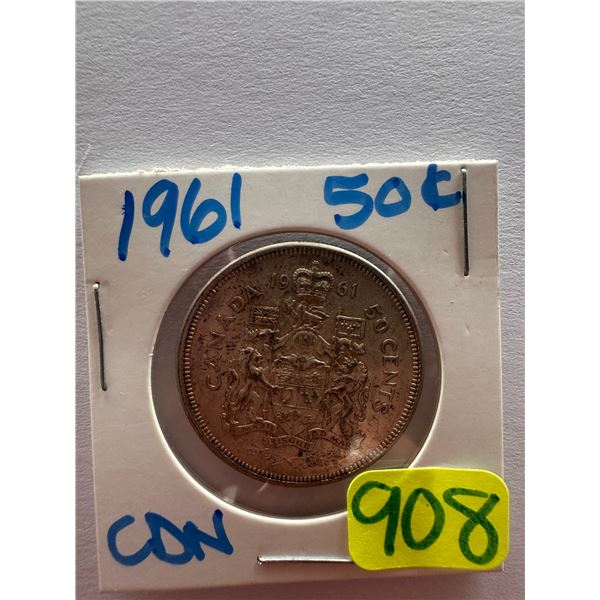 1961 Canadian 50 cent coin