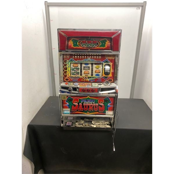 Panic Saurus Pachislo Slot Machine with Tokens - Condition Unknown, Does not power on