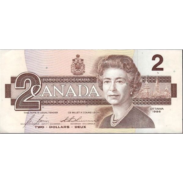 Bank of Canada 1986 Two Dollars (BRX) AU/UNC