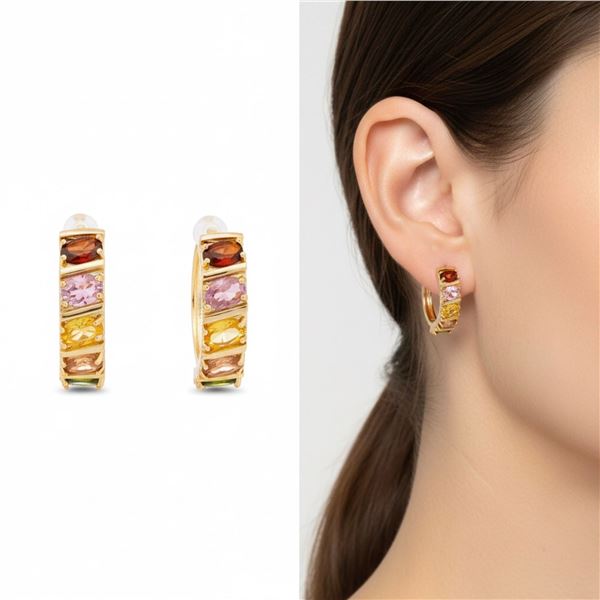 18kt Gold Layered Oro Laminado Hoop Earrings 5 Ova