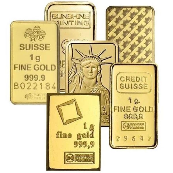 1 Gram Assorted Gold Bars (Various Mints) Random