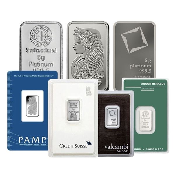 5 Gram Platinum Assorted Bars (W/Assay)