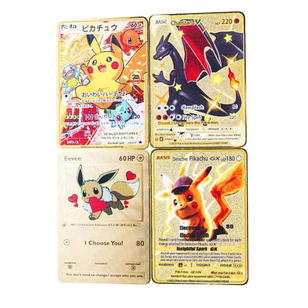 Lot 4 All Metal Pokemon Cards - Random Picks