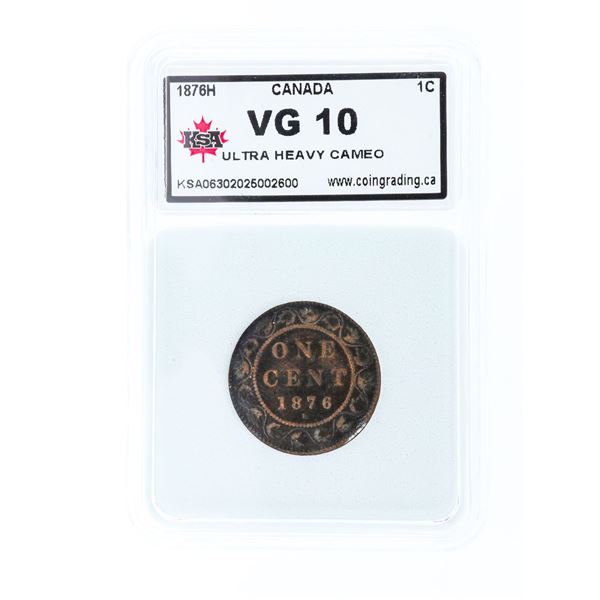 1876H Canada Victoria Large Cent Coin