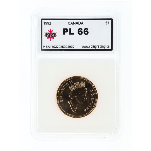 Canada 1867-1992 One Dollar PL66 KSA Slab
