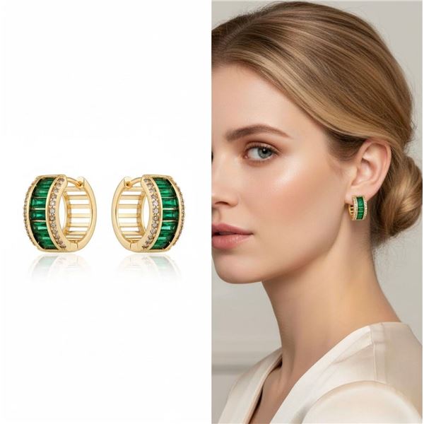 18kt Gold-Overlay Oro Laminado Hoop-+D21uette Acce