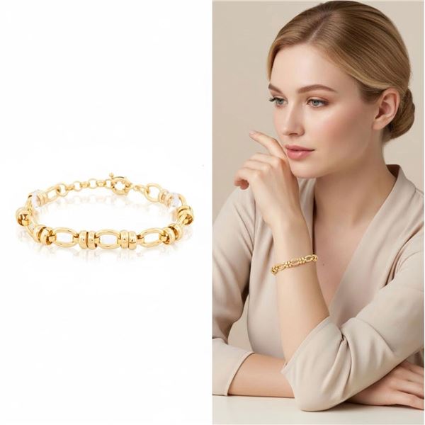 18kt Gold Overlay Oro Laminado Oval Link Bracelet