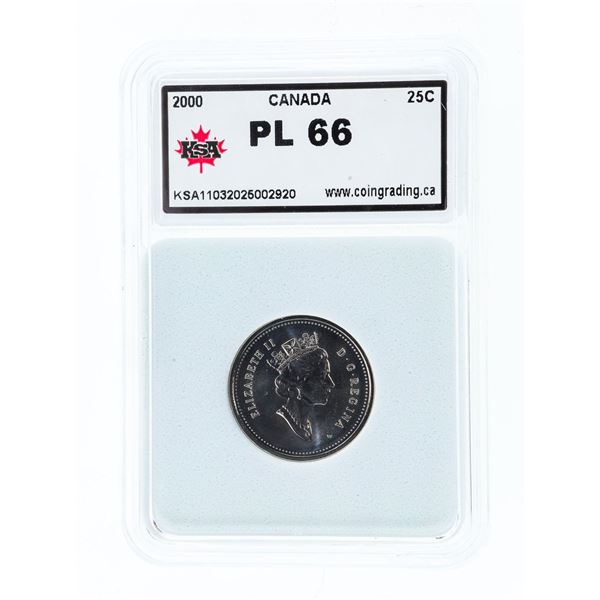 Canada 2000 Twenty Five Cents PL66 KSA SLAB