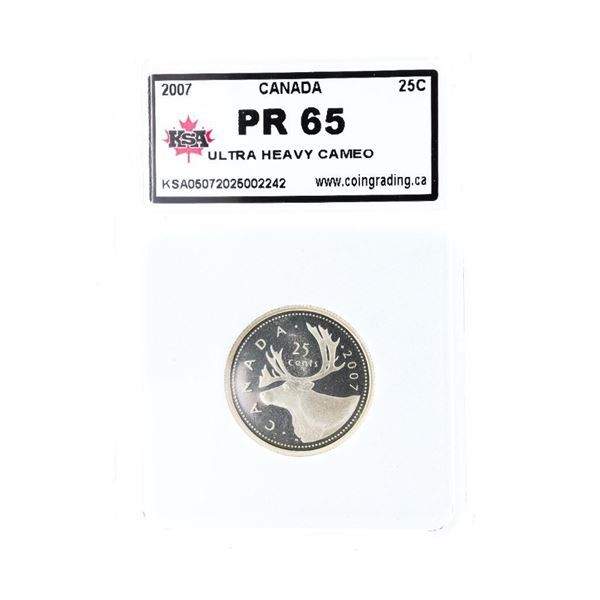 Canada 2007 Twenty Five Cents Ultra Heavy Cameo PR