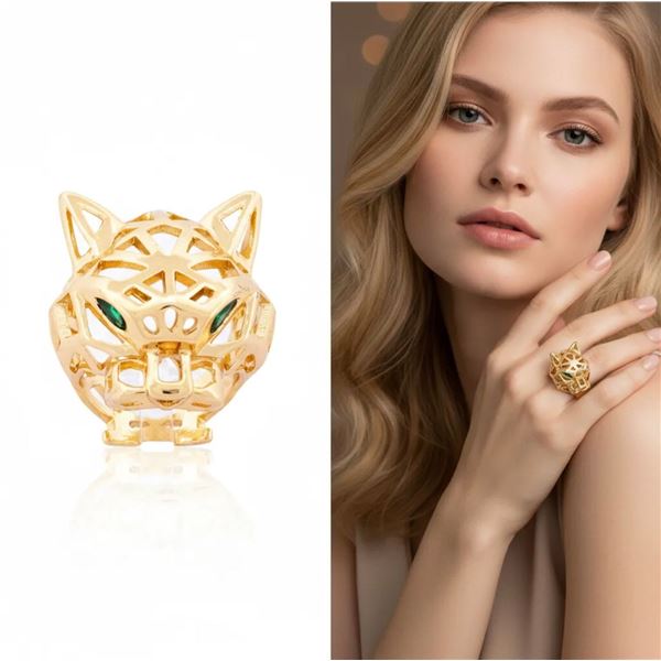 18kt Gold_Layered Oro Laminado Openwork Panther He