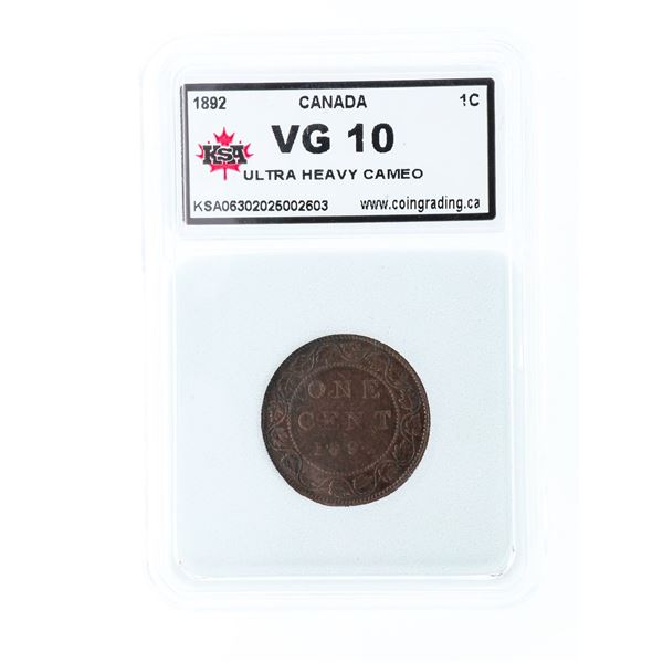 1892 Canada Victori Large One Cent Ultra Heavy Cam