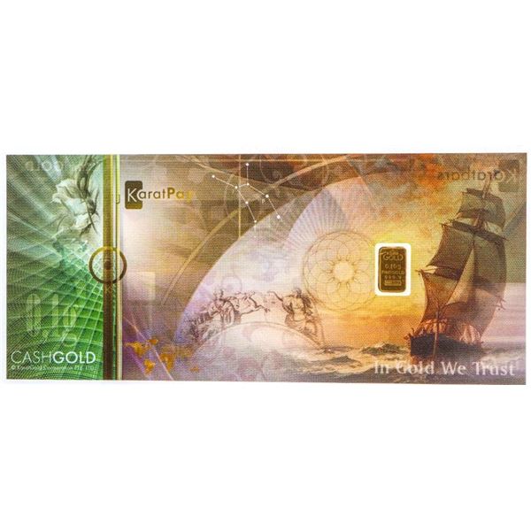 CASH GOLD .999Fine Pure Gold Bar Sealed in Carrier