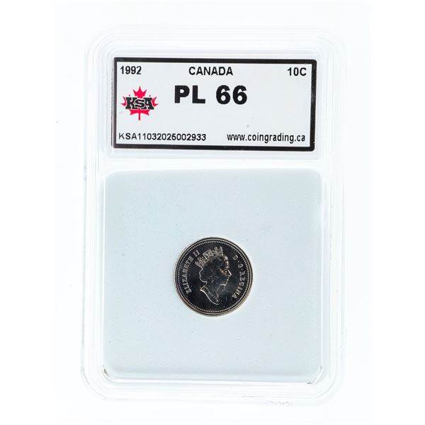 Canada 1867-1992 Ten Cents PL66 Slab