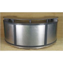 Large Grey One-Half Circle Bar with Stainless Steel Front