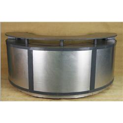 Large Grey One-Half Circle Bar with Stainless Steel Front