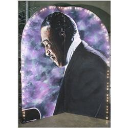 Large Light Up Folding Mural Wall Panel Portrait "Duke Ellington" 9' Foot Tall, Hand Painted 