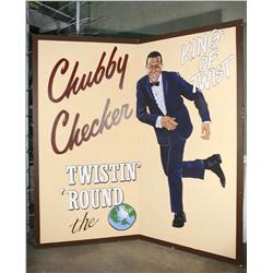 Large 10' Foot Hand Painted Chubby Checker  King of Twist  Mural Wall Panel 