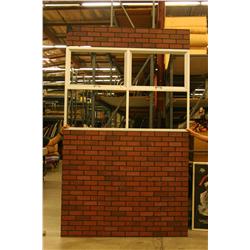 10" Tall Faux Brick Wall Panel with Window X3