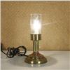 Image 1 : Small 7" Brass Table Lamp with Glass Shade X10