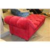 Image 2 : Large Oversize 7' Chaise Lounge in Tufted Red Velvet 