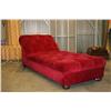 Image 3 : Large Oversize 7' Chaise Lounge in Tufted Red Velvet 