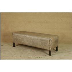 Modern Blond Woven Wicker Footed Bench