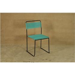  Ray  2004 Black Iron Patio Chair w/ Green X2