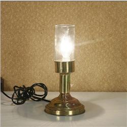 Small 7" Brass Table Lamp with Glass Shade X10