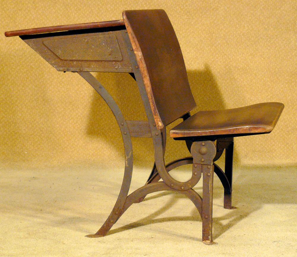 Antique Cast Iron School Desk