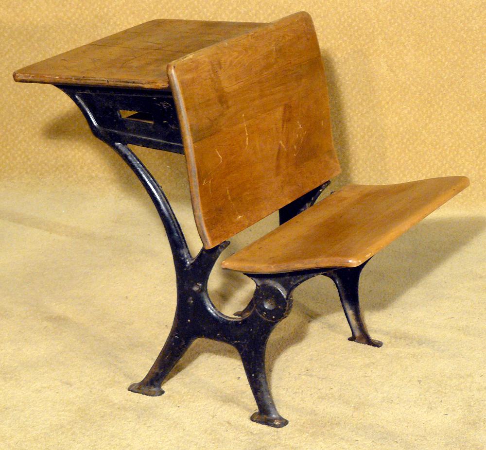 Antique Wrought Iron School Desk