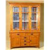 Image 1 : Arts and Crafts Style Wood Cabinet Three Glass Doors 