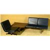 Image 1 : 1950's High Style Knoll Style L Shaped Bench 3 Vinyl Chairs