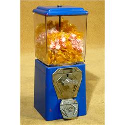 Vintage Blue Gumball Machine with Deco styling