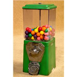 Vintage Green Gumball Machine with Deco styling