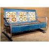 Image 1 : White and Blue Porch Glider Bench Circa 1930s