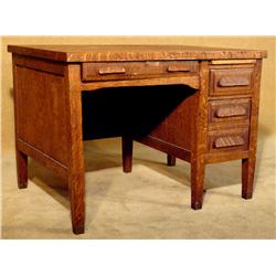 Wooden 4-drawer Desk.  Circa 1940s X2