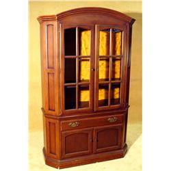 Colonial Style Cherry Stained China Cabinet