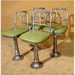 Set of 4 1930's Machine Age Industrial Barstools
